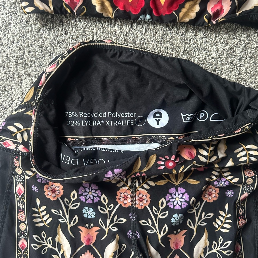 Yoga Democracy Black Embroidered Floral Bell-Bottom Jumpsuit - Picture 4 of 6